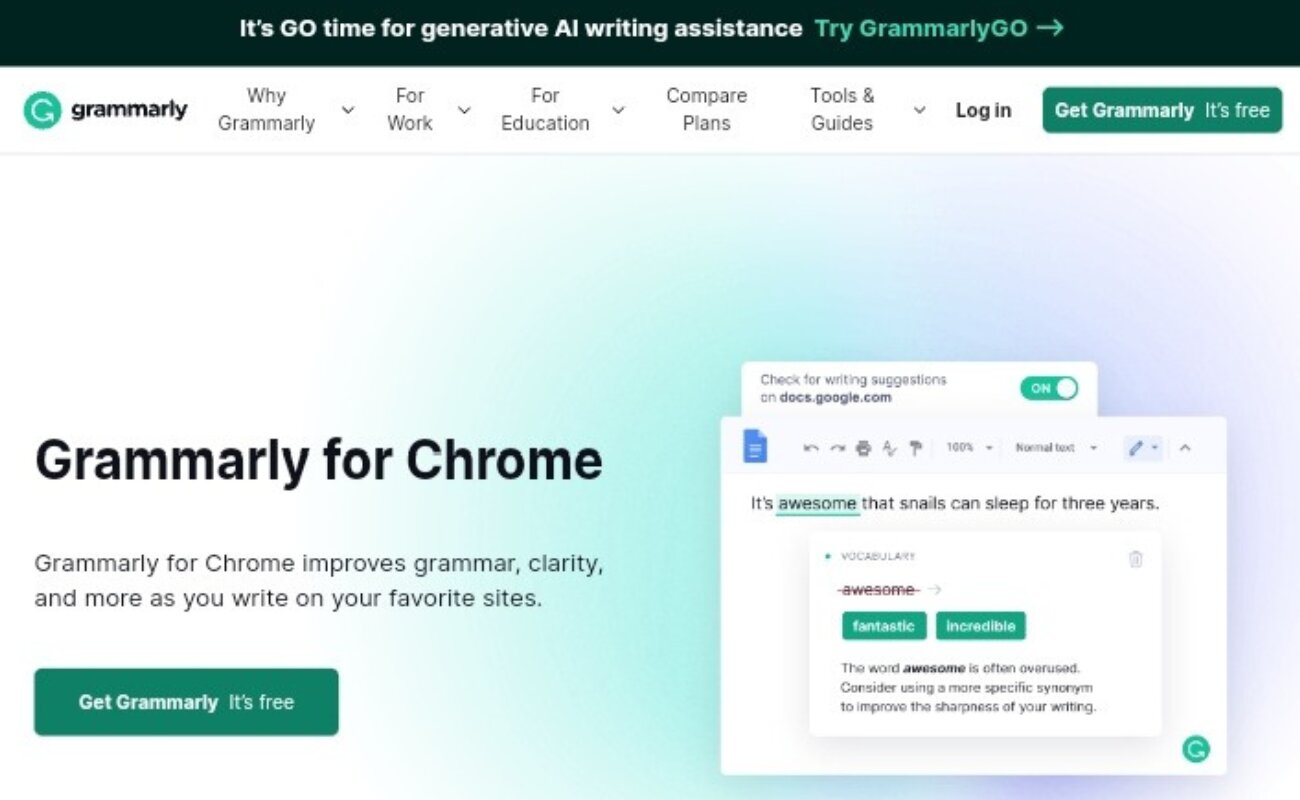 برنامج التدقيق اللغوي وتصحيح النصوص Grammarly